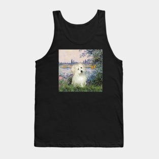 By the Seine by Monet Adapted to Include a Coton de Tulear Tank Top